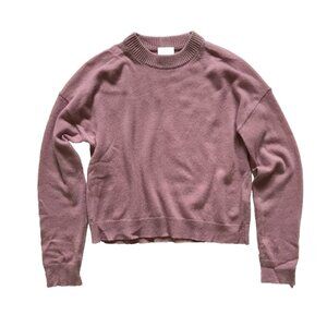 Allude Crew Neck Sweater Womens Large Lilac Purple Cashmere Cotton Pullover